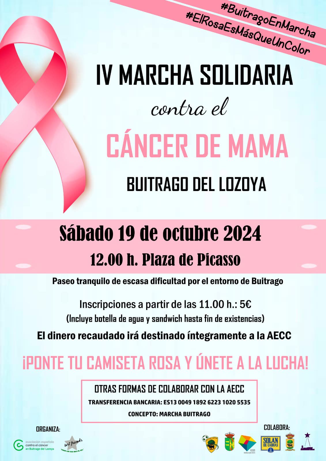 IV MARCHA SOLIDARIA CONTRA EL CANCER DE MAMA BUITRAGO